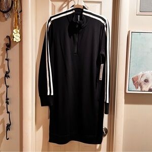 Athelta Crosstown Track Dress black & white